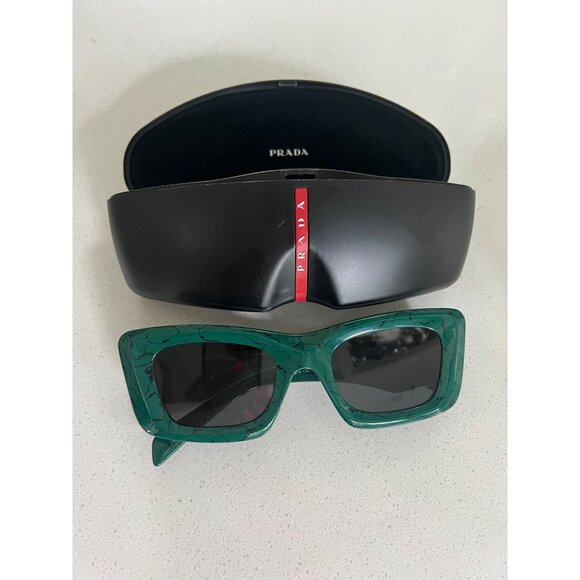 Prada Women's Fashion 50mm Green Marble Sunglasses - Picture 13 of 13